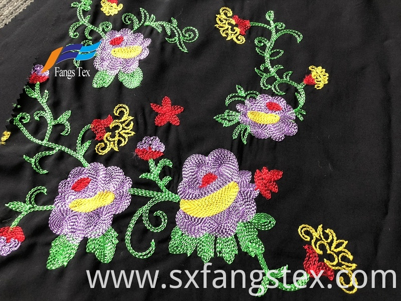 high quality wool peach Embroidered fabric